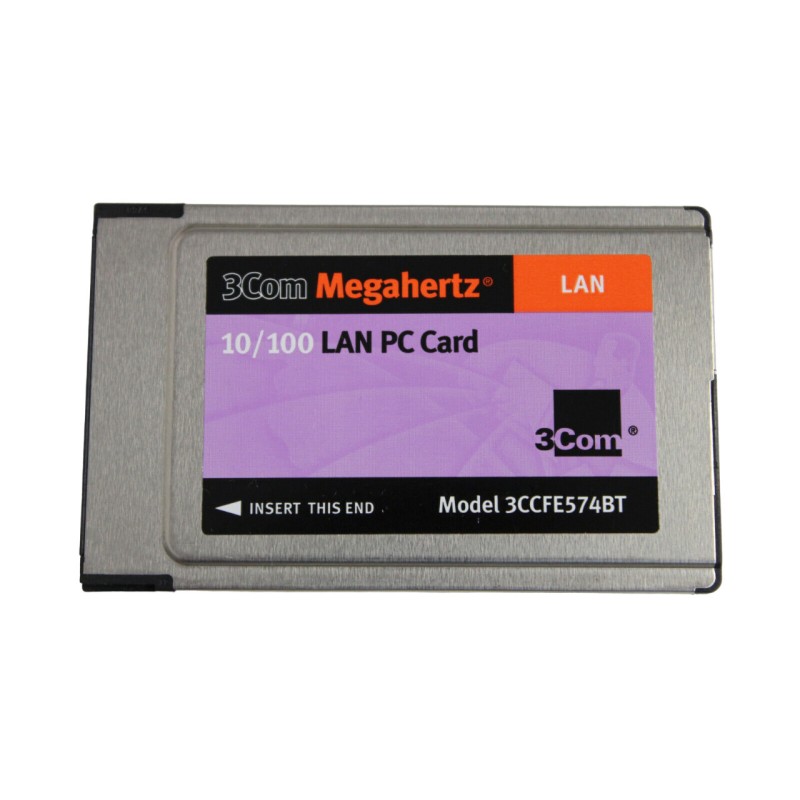 3Com 3CCFE574BT MEGAHERTZ 10/100 Ethernet 16-BIT PC Card, No dongle cable