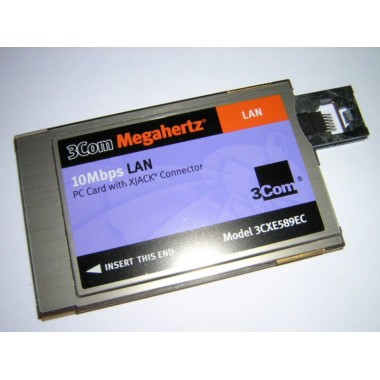 Megahertz 10Base-T/BNC PCMCIA Ethernet PC Card with XJack