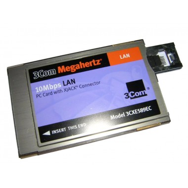 Megahertz 10Base-T/BNC PCMCIA Ethernet PC Card with XJack