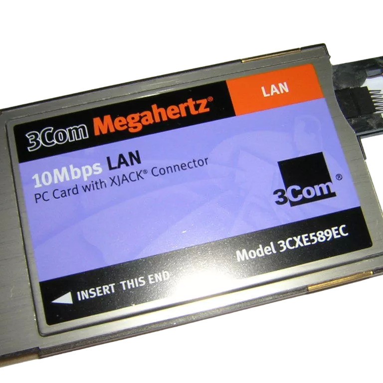 3Com 3CXE589EC Megahertz 10Base-T/BNC PCMCIA Ethernet PC Card with XJACK Connector