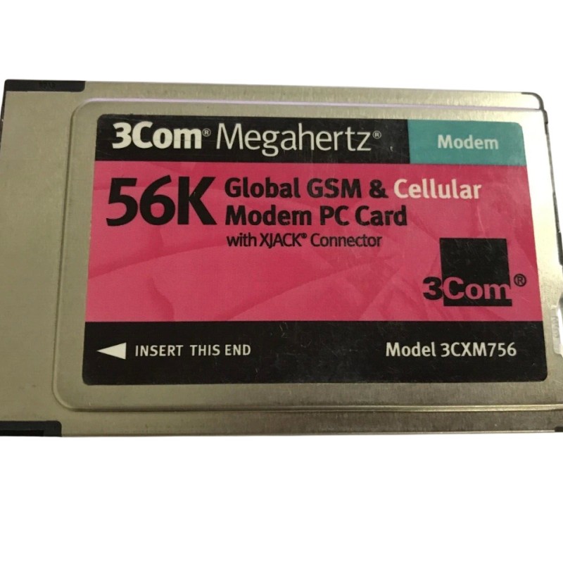 3Com 3CXM756 Megahertz Global GSM and Cellular Modem PC Card with XJACK Connector