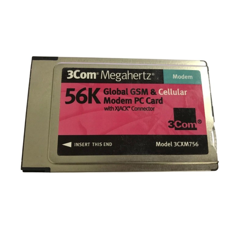 3Com 3CXM756 Megahertz Global GSM and Cellular Modem PC Card with XJACK Connector