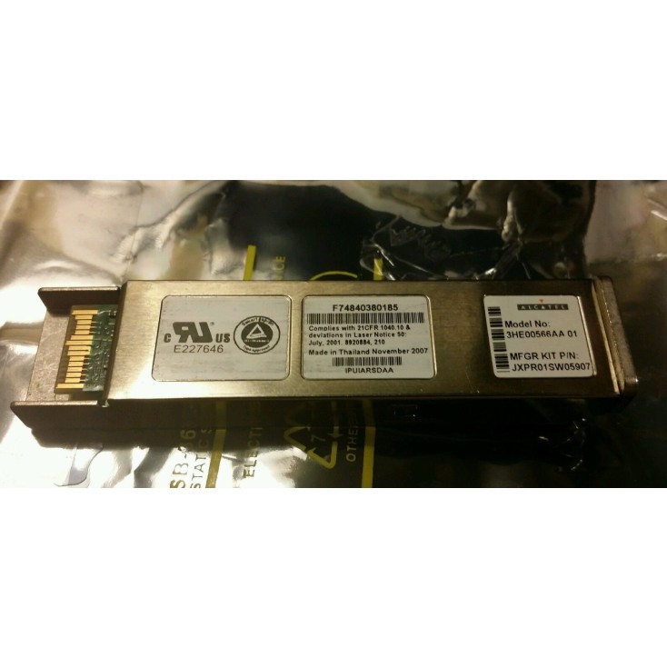 Alcatel 3HE00566AA 1-Port 10GBASE-Swith SR Small Form-Factor Pluggable (XFP) Optics Module, 850 nm, LC Connector