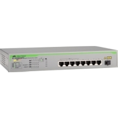 Allied Telesis AT-GS900/8PS-10 8-Port Unmanaged Gigabit Switch with PoE+ and 1 Gig SFP Uplink, US Power Cord Allied Telesis AT-GS900/8PS-10 8-Port Unmanaged Gigabit Switch with PoE+ and 1 Gig SFP Uplink, US Power Cord