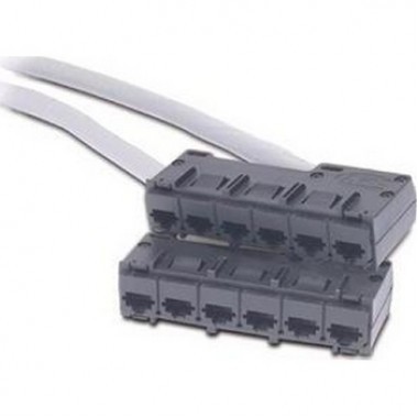 25-Foot Data Distribution Cable Cat5e UTP Cmr Gray 6xRJ-45