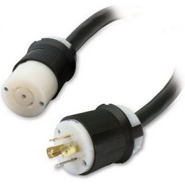 6 Foot Cable Extender 5-Wire #10 AWG 3 PH Power Cord Ul with L21-20r/p