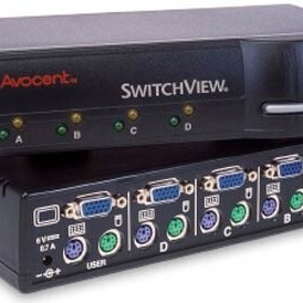 4-Port PS2 Ser Cybex Switchview KVM for PC without Cables