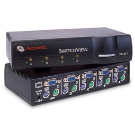 Avocent 10045 4-Port PS2 Ser Cybex Switchview KVM for PC without Cables