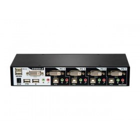 4-Port DVI USB Switchview KVM Switch USB 2.0 Hub with Audio