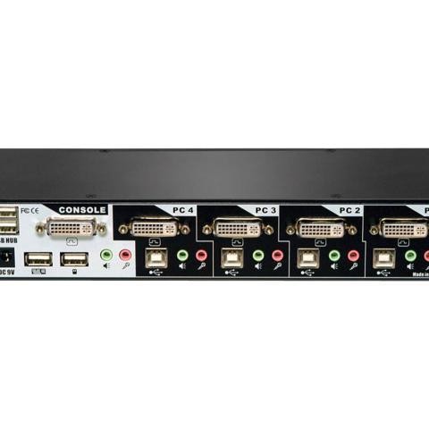 Avocent 4SVDVI10-001 4-Port DVI USB Switchview KVM Switch USB 2.0 Hub with Audio