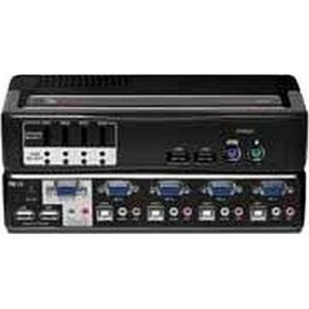 4-Port PS2 USB Switchview MM2 KVM Switch USB 2.0 Hub with Audio