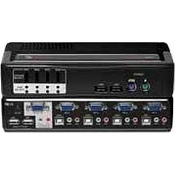 4-Port PS2 USB Switchview MM2 KVM Switch with Audio and Built-In USB 2.0 Hub