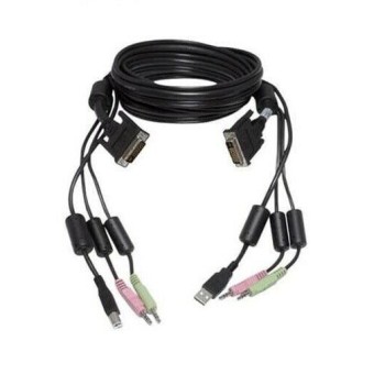 12-Foot KVM USB Keyboard Mouse 1 DVI Cable Set for SC4UAD, 1 USB, 2 Audio