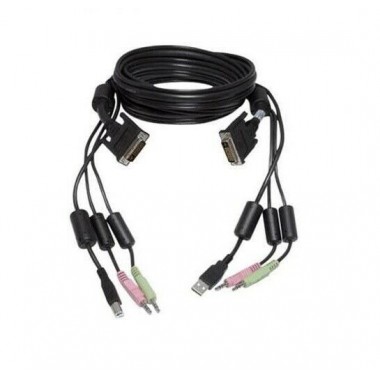 12-Foot KVM USB Keyboard Mouse 1 DVI Cable Set for SC4UAD, 1 USB, 2 Audio
