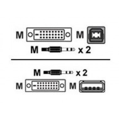 6-Foot DVI-D Cable USB Keyboard & Mouse & Audio for SC4UAD/SC400 & SC500 Series Switches