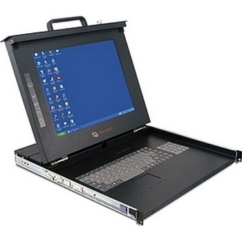 1U Dual Rail 17-Inch LCD Console with Integrated Keyboard & Mouse USB/ps2