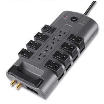 PivotPlug 12-Outlet Surge Protector Power Strip with 8-Foot Power Cord