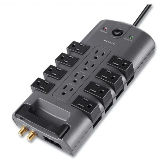 Belkin BP112230-08 PivotPlug 12-Outlet Surge Protector Power Strip with 8-Foot Power Cord