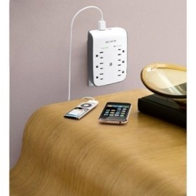 6-Outlet Wall Mount Surge Protector, 900 Joule