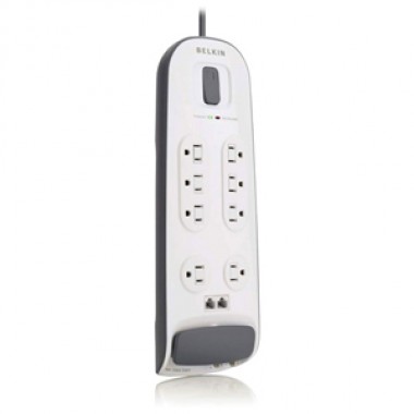 8-Outlets Surge Suppressor RA 100k Insured 6-Foot Cord 3000J Tel