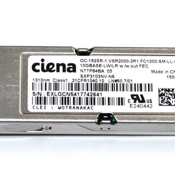 Ciena NTTP84BA OC192 SR-1: I-64.1.10GBase-LR LW OTU2 10gfc 1200
