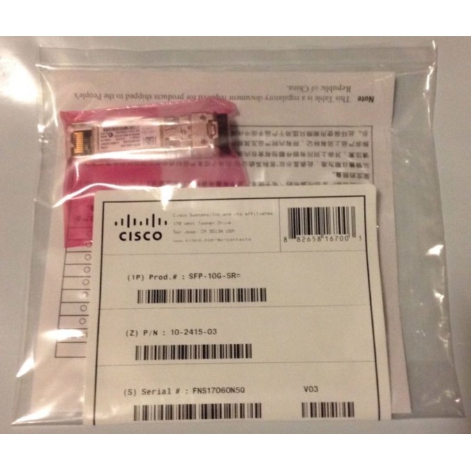 Cisco 10-2415-03 SFP-10G-SR V03 Fiber Network Transceiver Module SFP+
