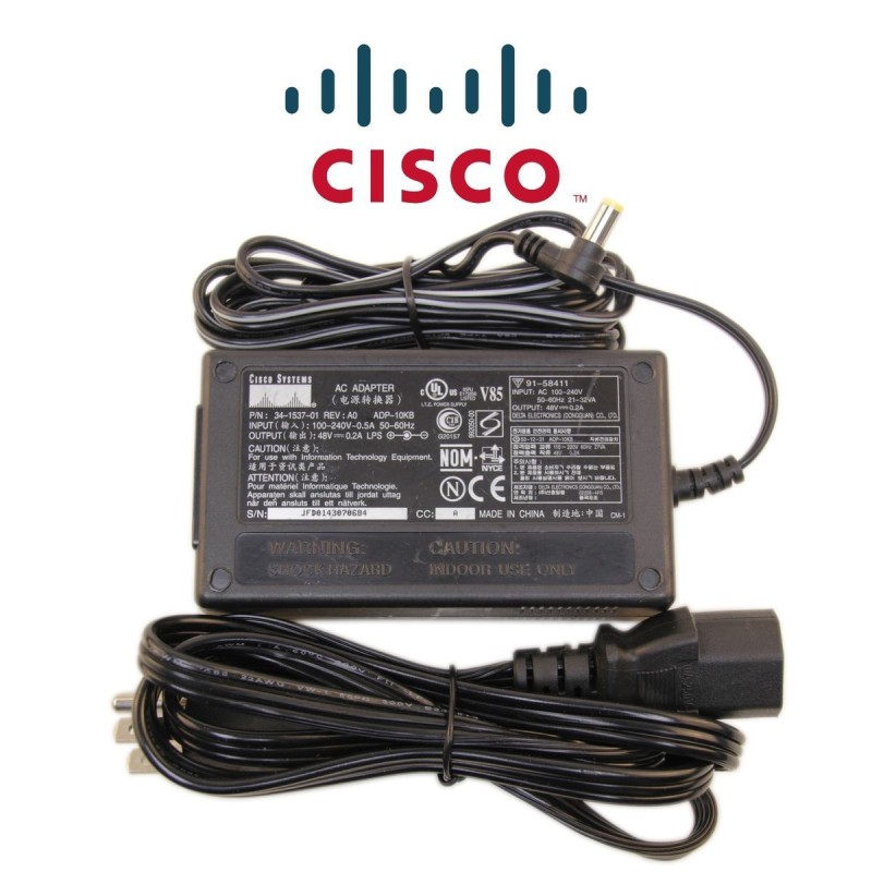Cisco 34-1537-01 IP Series Phones Power Supply / Cube 48VDC 0.2A