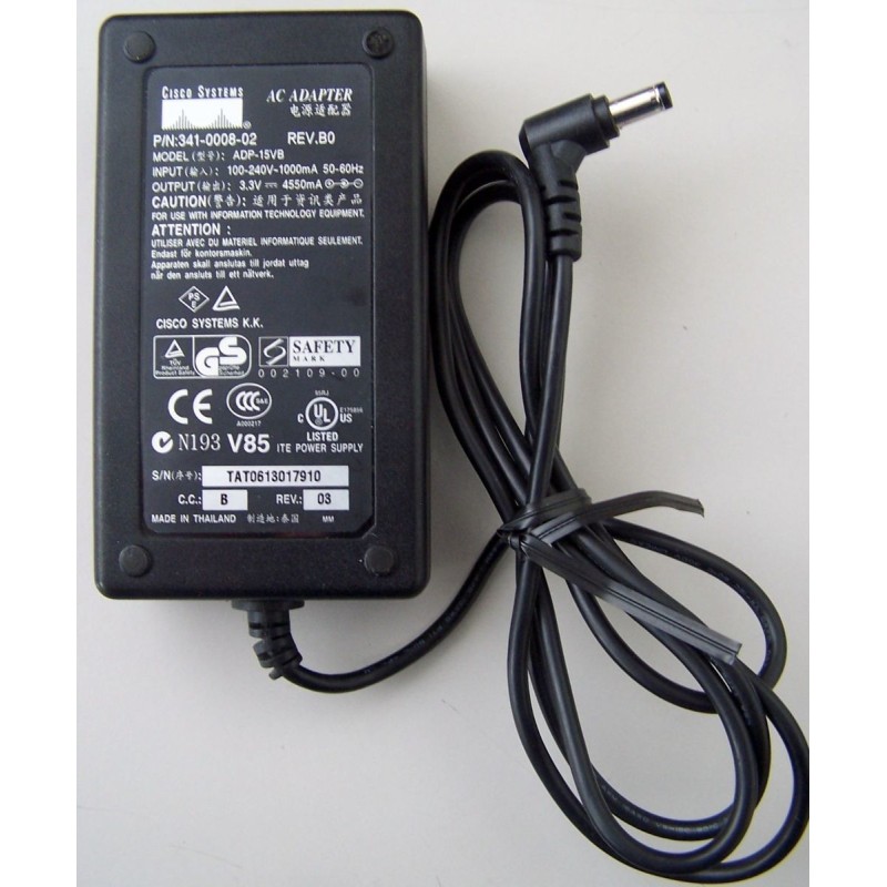 Cisco 341-0008-02 AC Power Adapter Charger for Cisco PIX-501 4.55A 3.3V aka ADP-15VB