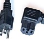 15A 125V Black AC Power Cord with Notch