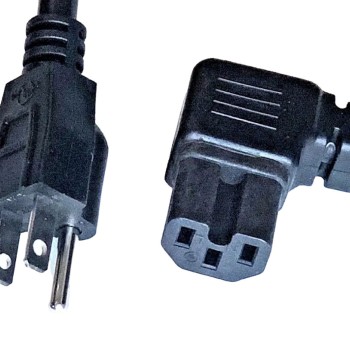 Spare 15A AC Power Cord Left-Angle with Notch, US