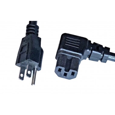 Spare 15A AC Power Cord Left-Angle with Notch, US