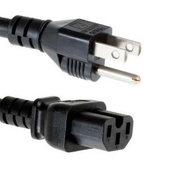 AC Power Cord North America C15 (Notch) to NEMA-5-15P 2.5M Standard