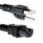 AC Power Cord North America C15 (Notch) to NEMA-5-15P 2.5M Standard