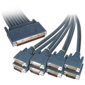 8 Lead Octal Cable to 8 Male X.21 Serial DTE