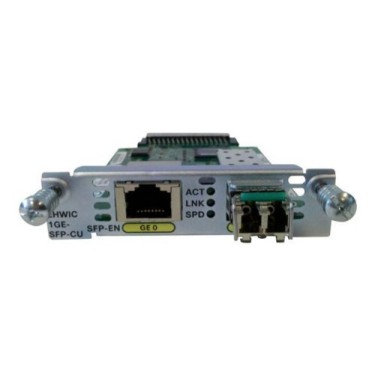 Cisco EHWIC-1GE-SFP-CU Gigabit Ethernet Enhanced High-Speed WAN Card 1 x 10/100/1000Base-T LAN - 1 x SFP (Mini-GBIC) Dual Mode