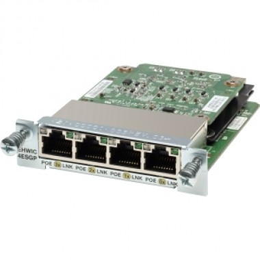 4-Port 10/100/1000 Ethernet Switch Interface Card with PoE