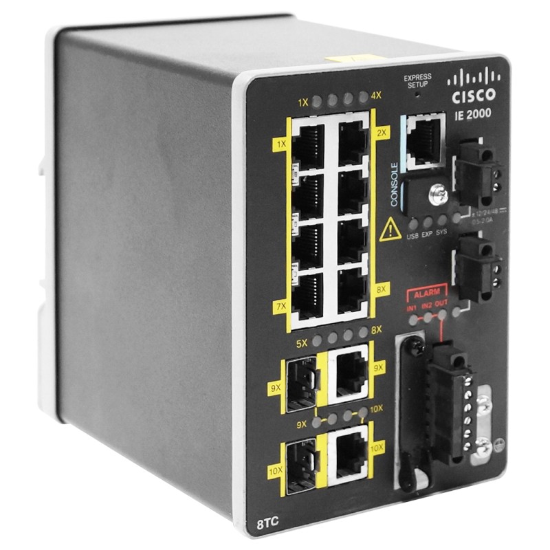 Cisco IE-2000-8TC-G-B IE 2000 Series Industrial Ethernet Switch with 8 Fast Ethernet 10/100 Ports and 2 Gigabit T/SFP Uplinks