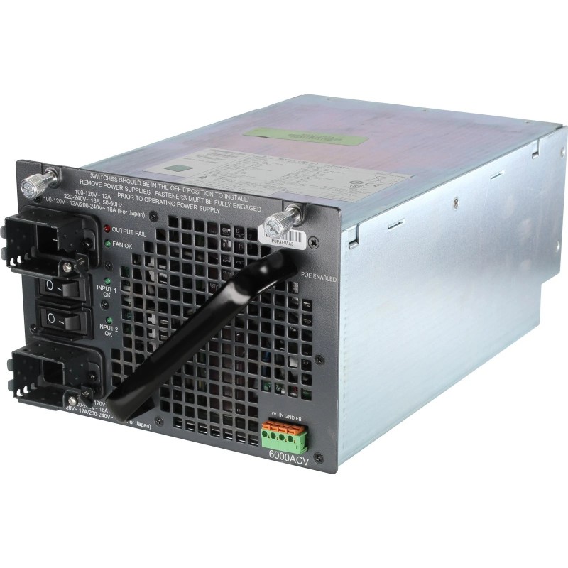 Cisco PWR-C45-6000ACV Catalyst 4500 6000W AC-Dual Input P/S Data + PoE Redundant Power Supply Cisco PWR-C45-6000ACV Catalyst 4500 6000W AC-Dual Input P/S Data + PoE Redundant Power Supply