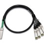 QSFP to 4x SFP10G Passive Copper Breakout Splitter Cable 1-Meter