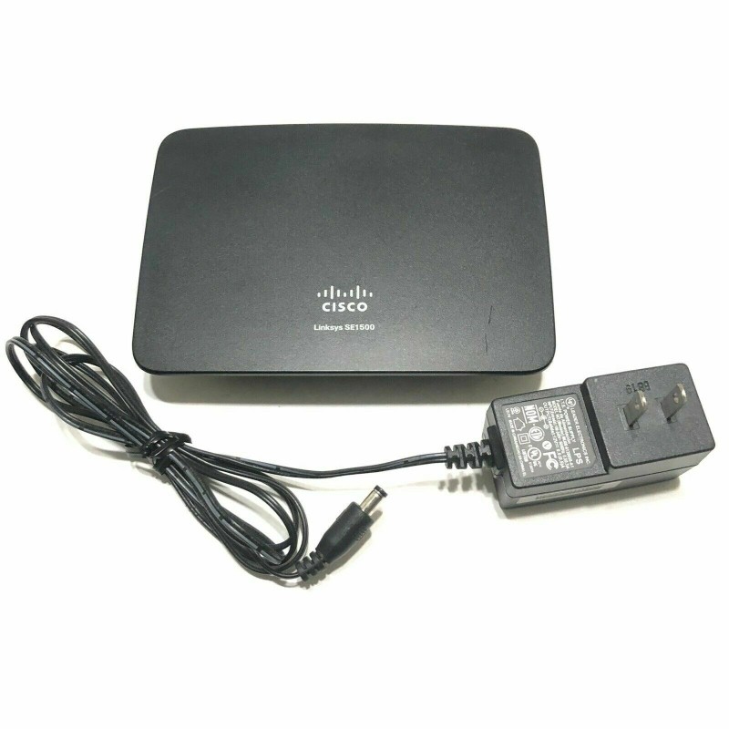 Cisco SE1500 Linksys 5-Port 10/100 Fast Ethernet Switch with AC Power Cable