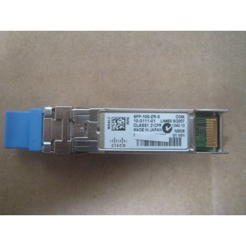 Cisco SFP-10G-ZR-S 10GBASE-ZR SFP+ Transceiver Module for SMF, 1550-nm, LC duplex Connector