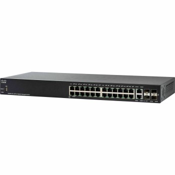 SG350-28P 28-Port Gigabit PoE Managed Switch - 26 Ports - Manageable - 3 Layer Supported - Modular - Optical Fiber, Twisted Pair - 1U High - Desktop, Rack-mountable - Lifetime Limited Warranty - TAA Compliance