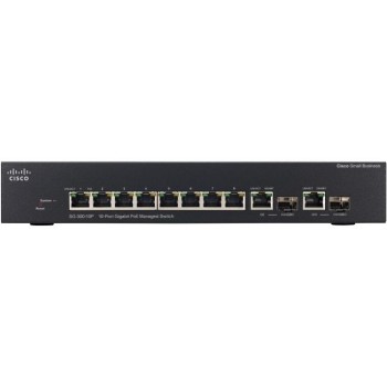 SG300-10P 8-Port 10/100/1000 PoE 2 Combo Mini-GBIC Ethernet Switch