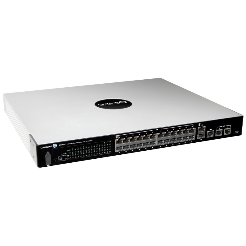Cisco SVR3500 Linksys One 2-Port T1/E1 Integrated Services Router with 24-Port PoE Integrated Switch