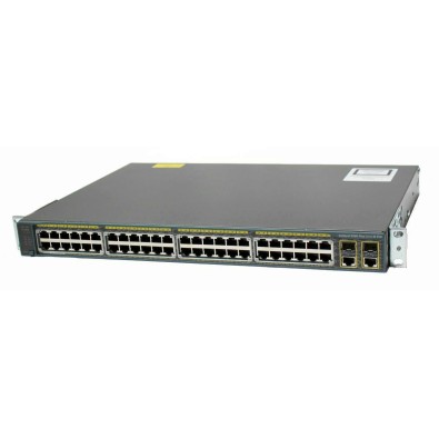 Cisco WS-C2960-48PST-S Catalyst 2960 48-Port 10/100 PoE + 2-Port 1000Base-T +2 SFP LAN Lite Image