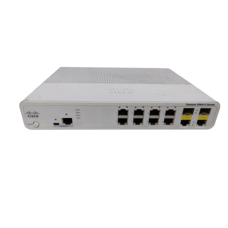 Cisco WS-C2960C-8TC-L Catalyst 2960C 8 10/100 2-Port Dual-Purpose Uplinks Ethernet Switch