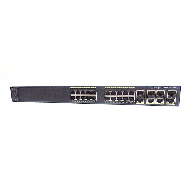 Cisco WS-C2960G-24TC-L Catalyst 2960 20 10/100/1000 + 4 Dual Purpose Uplinks LAN-Base Image Ethernet Switch