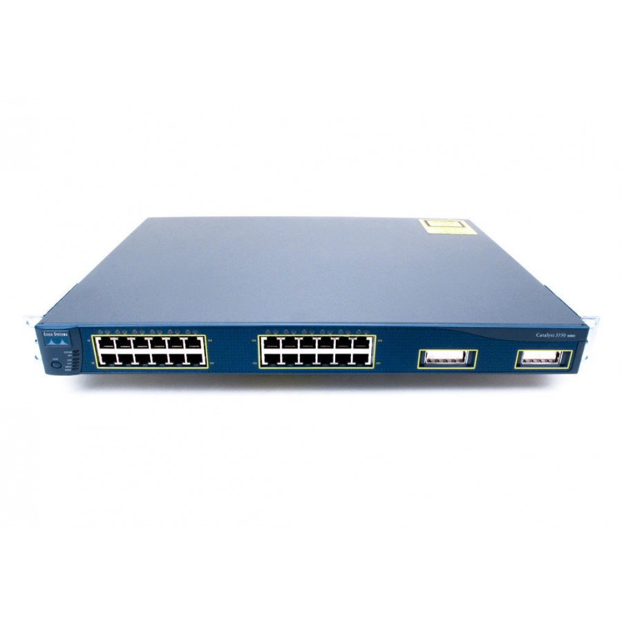 Cisco WS-C3550-24-SMI 24 10/100 2 GBIC Layer 3 Switch w/Brackets 
