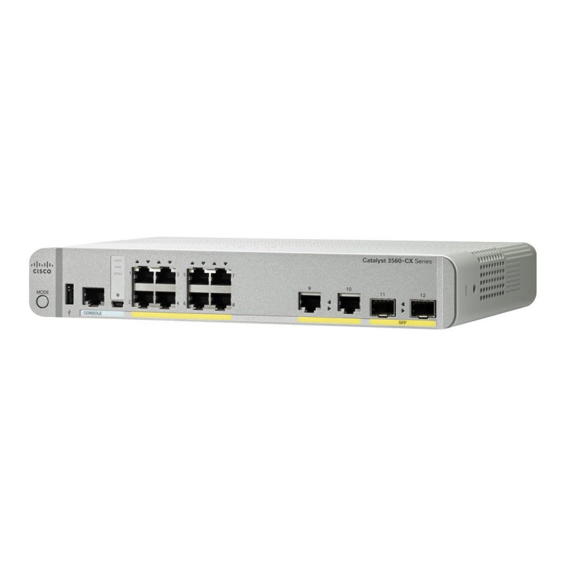 Cisco WS-C3560CX-8PC-S Catalyst 3560-CX 8-Port PoE IP Base Network Switch
