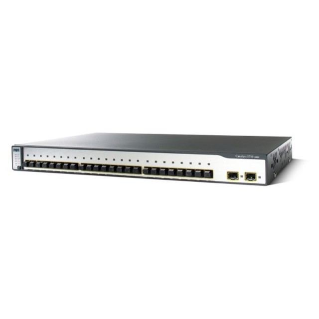 Cisco WS-C3750-24FS-S Catalyst 3750 24-Port 100Base-FX + 2 SFP Switch